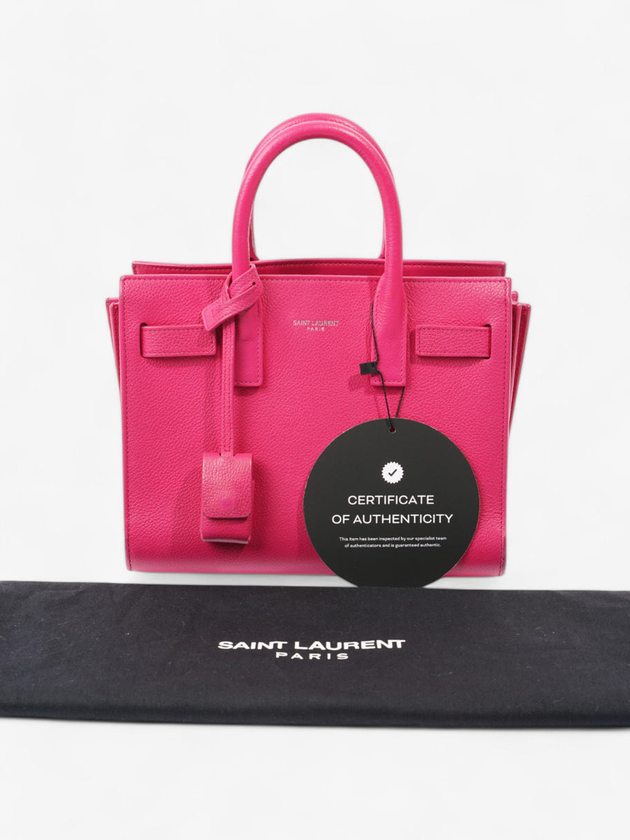 Saint Laurent Sac De Jour Lipstick Fuschia Calfskin Leather Nano Image 10