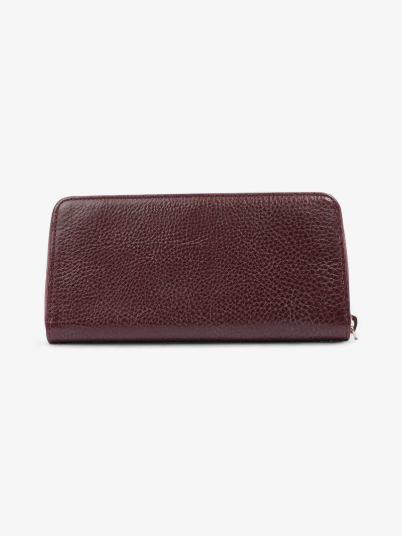  Mulberry Classic Zip-Around Wallet Oxblood / Gold Grained Leather