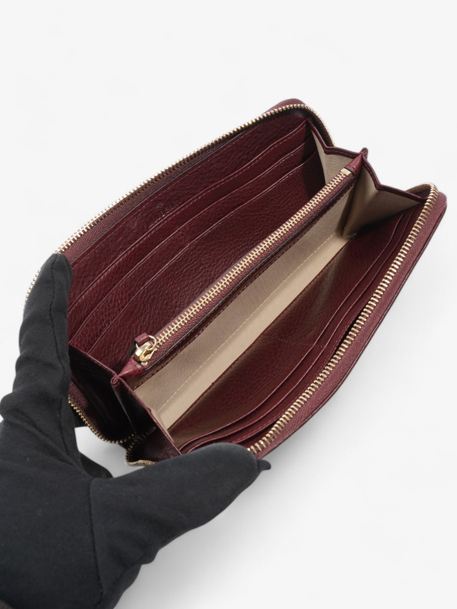 Mulberry Classic Zip-Around Wallet Oxblood / Gold Grained Leather Image 6