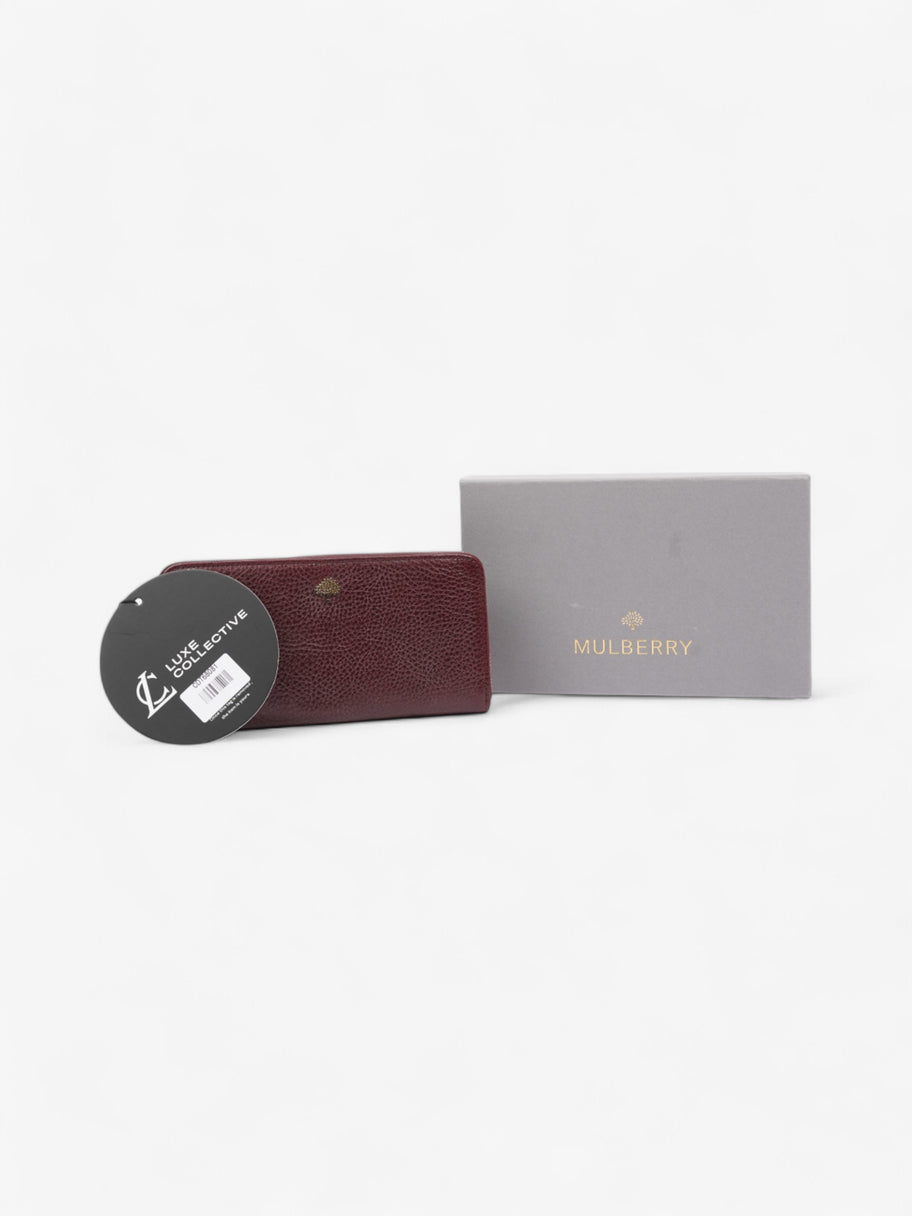 Mulberry Classic Zip-Around Wallet Oxblood / Gold Grained Leather Image 8