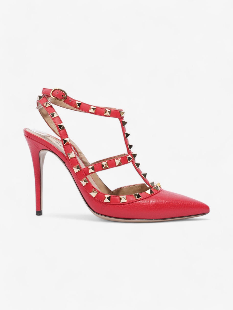 Valentino Rockstud Heel 100 Red Leather EU 38.5 UK 5.5 Image 1