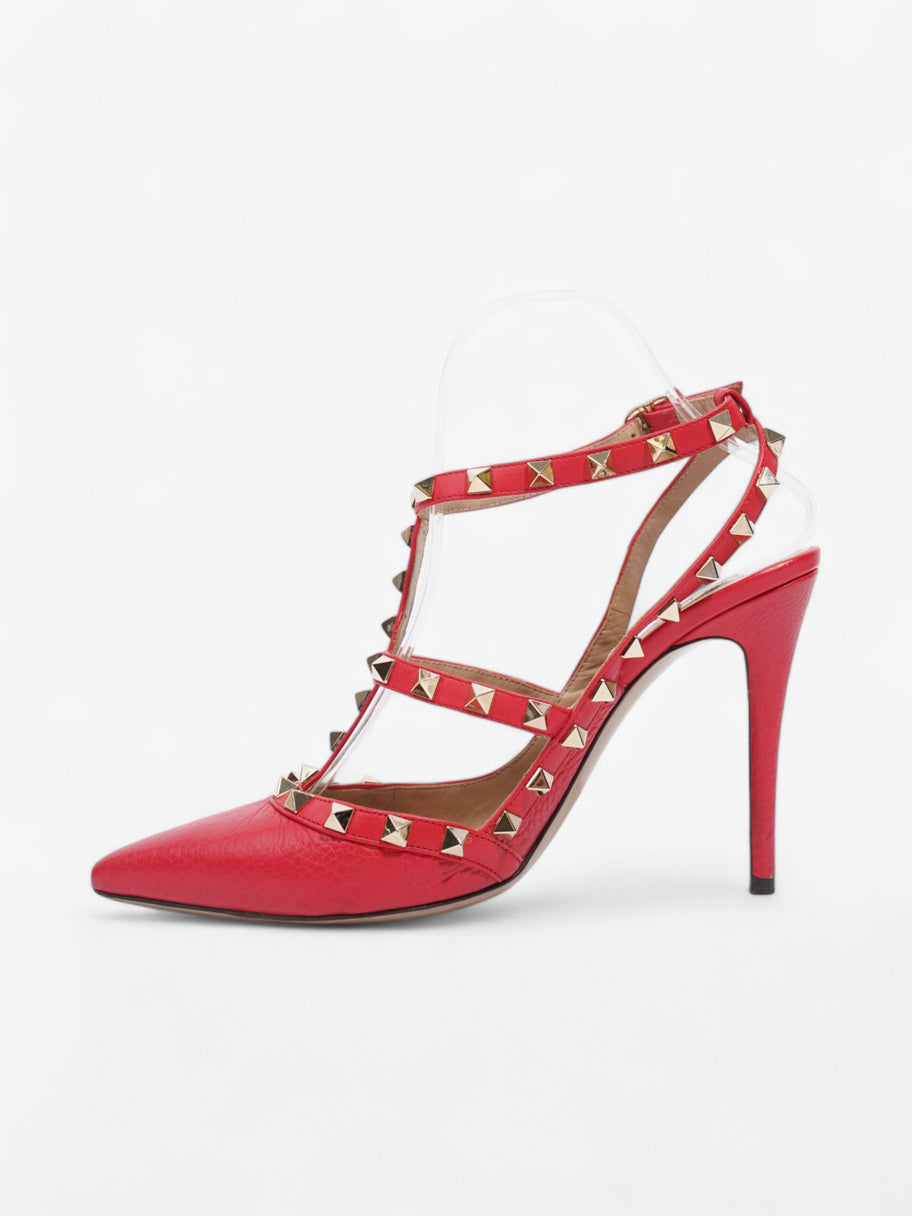 Valentino Rockstud Heel 100 Red Leather EU 38.5 UK 5.5 Image 3