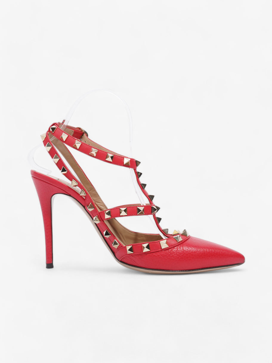 Valentino Rockstud Heel 100 Red Leather EU 38.5 UK 5.5 Image 4