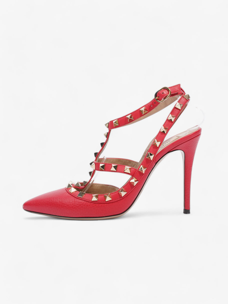 Valentino Rockstud Heel 100 Red Leather EU 38.5 UK 5.5 Image 5