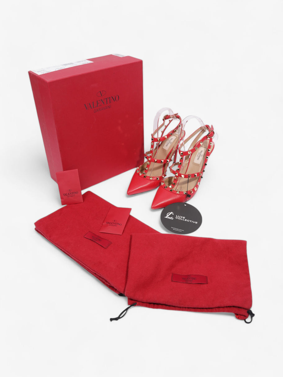 Valentino Rockstud Heel 100 Red Leather EU 38.5 UK 5.5 Image 9