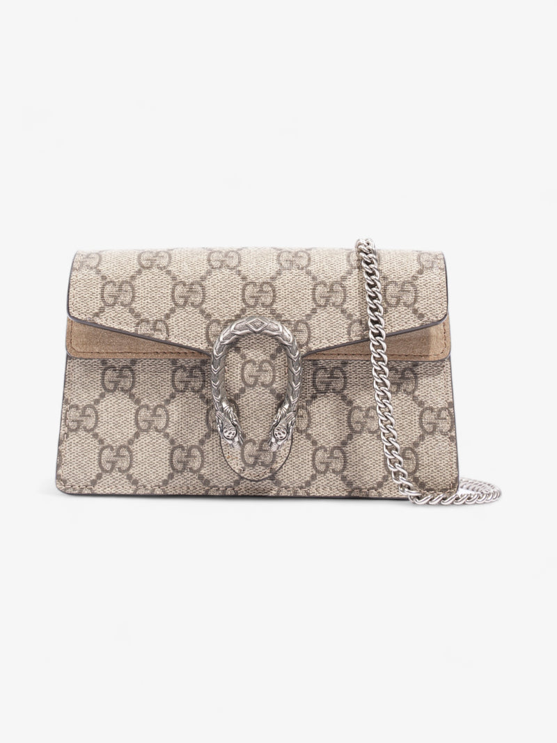  Gucci Super Mini Dionysus Beige And Ebony GG Supreme Coated Canvas