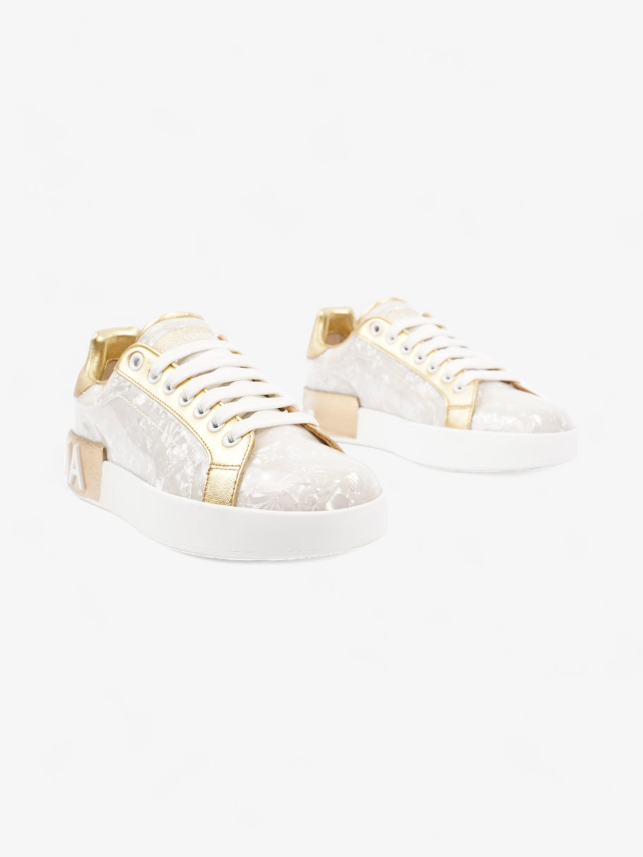 Dolce and Gabbana Portofino Sneakers Pearl  / Gold PVC EU 36 UK 3 Image 2