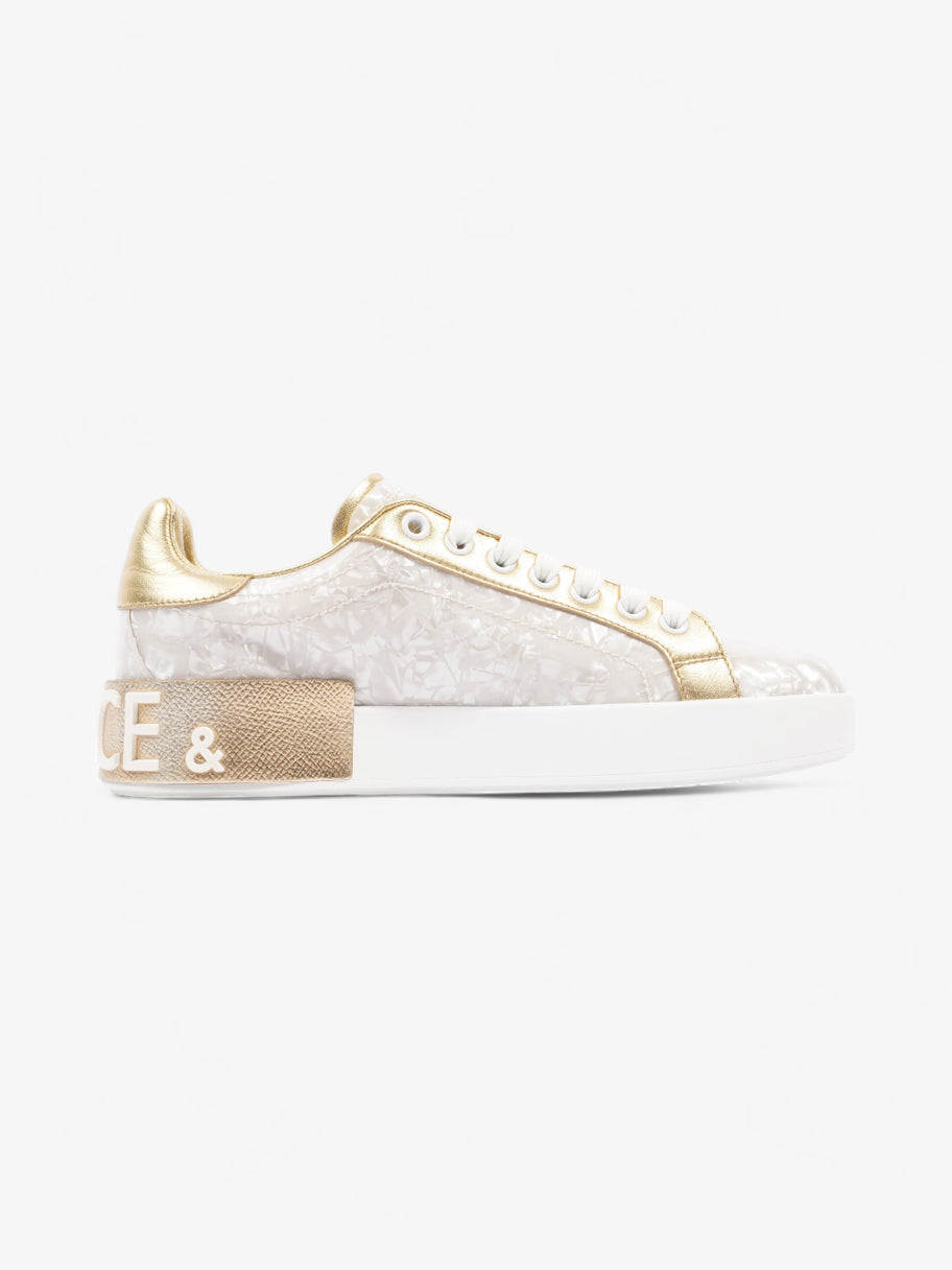 Dolce and Gabbana Portofino Sneakers Pearl  / Gold PVC EU 36 UK 3 Image 4