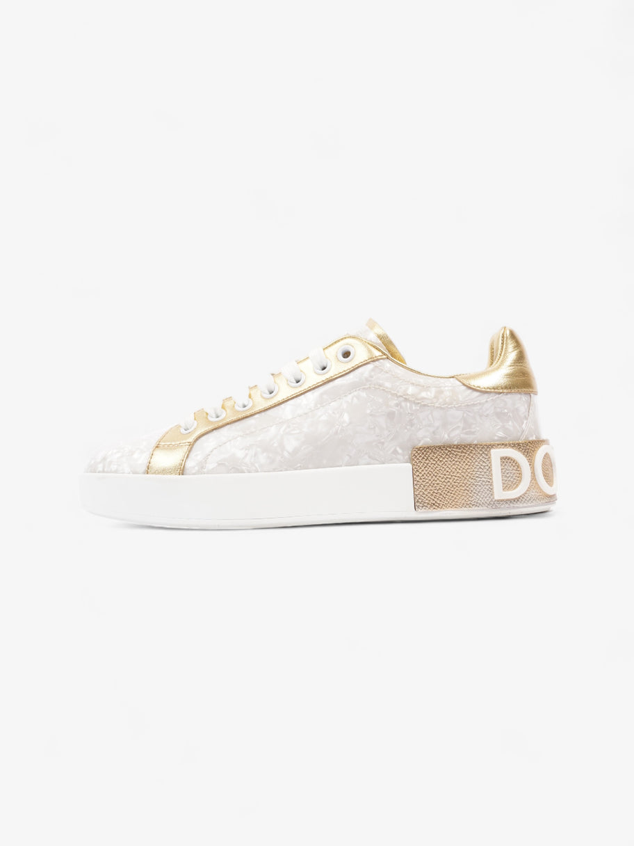 Dolce and Gabbana Portofino Sneakers Pearl  / Gold PVC EU 36 UK 3 Image 5