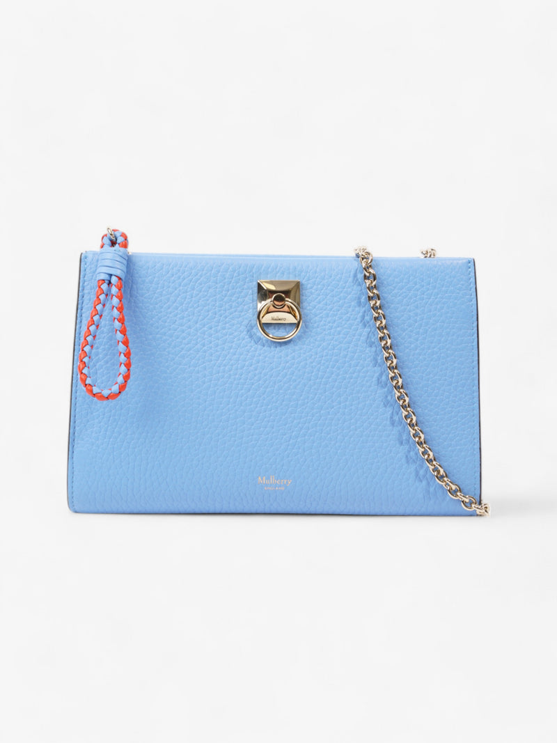  Mulberry Iris wallet on chain Cornflower Blue Leather