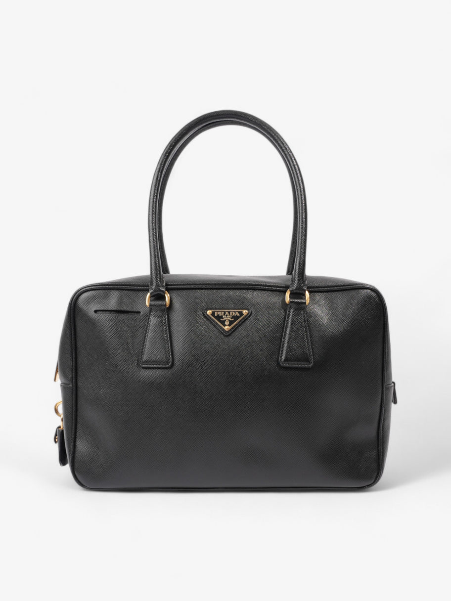 Prada Bauletto Tote Bag Black Saffiano Leather Image 1