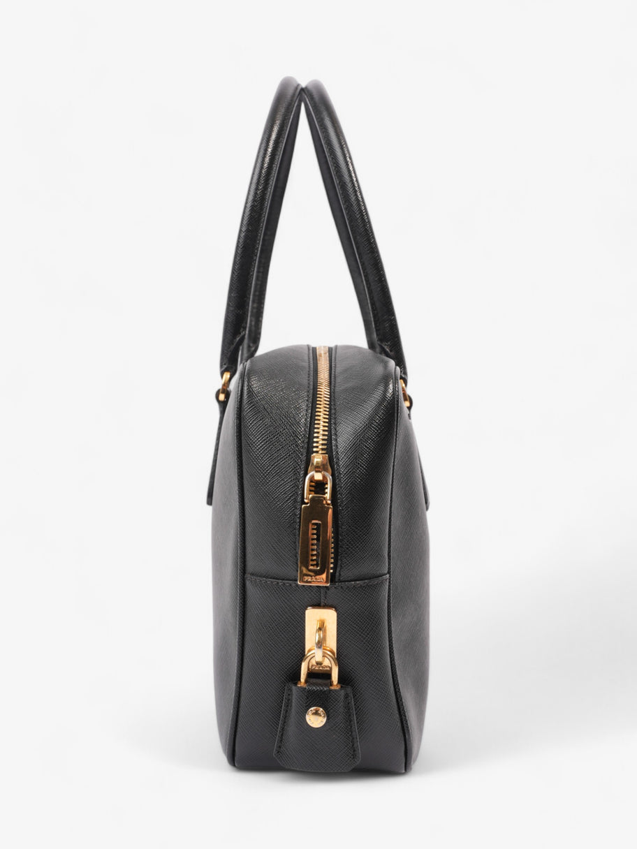 Prada Bauletto Tote Bag Black Saffiano Leather Image 5