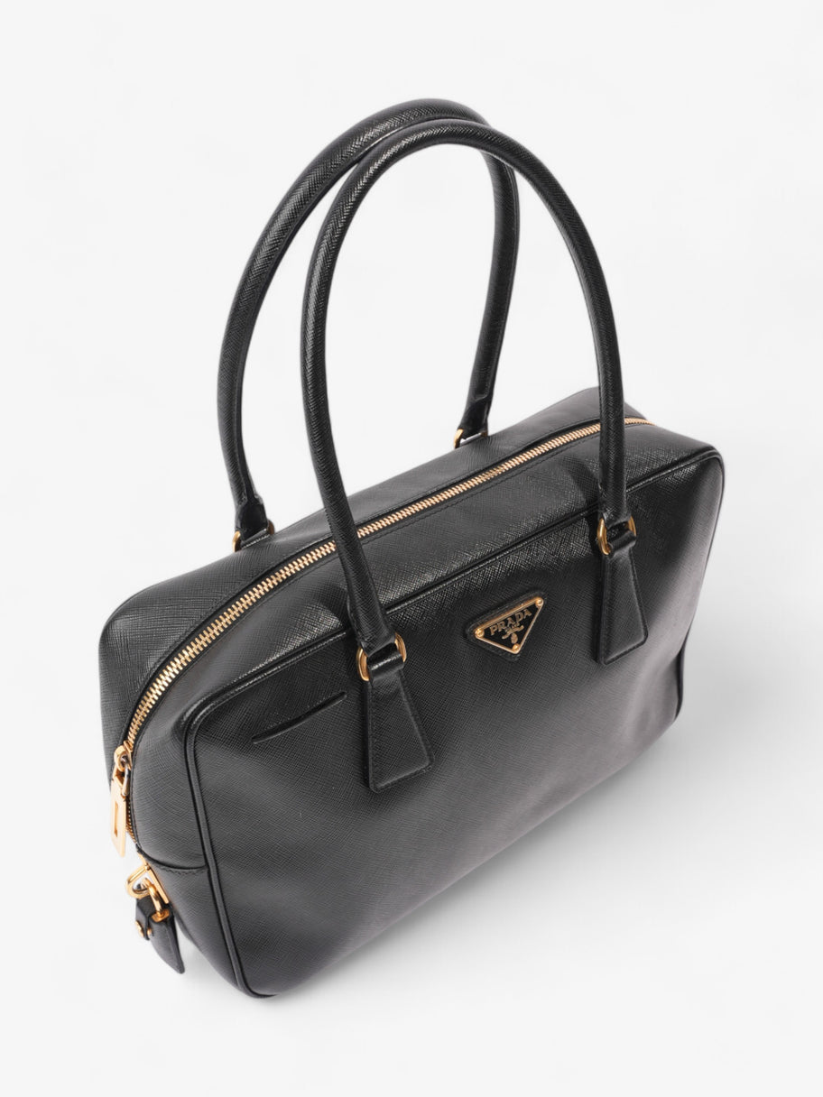 Prada Bauletto Tote Bag Black Saffiano Leather Image 6