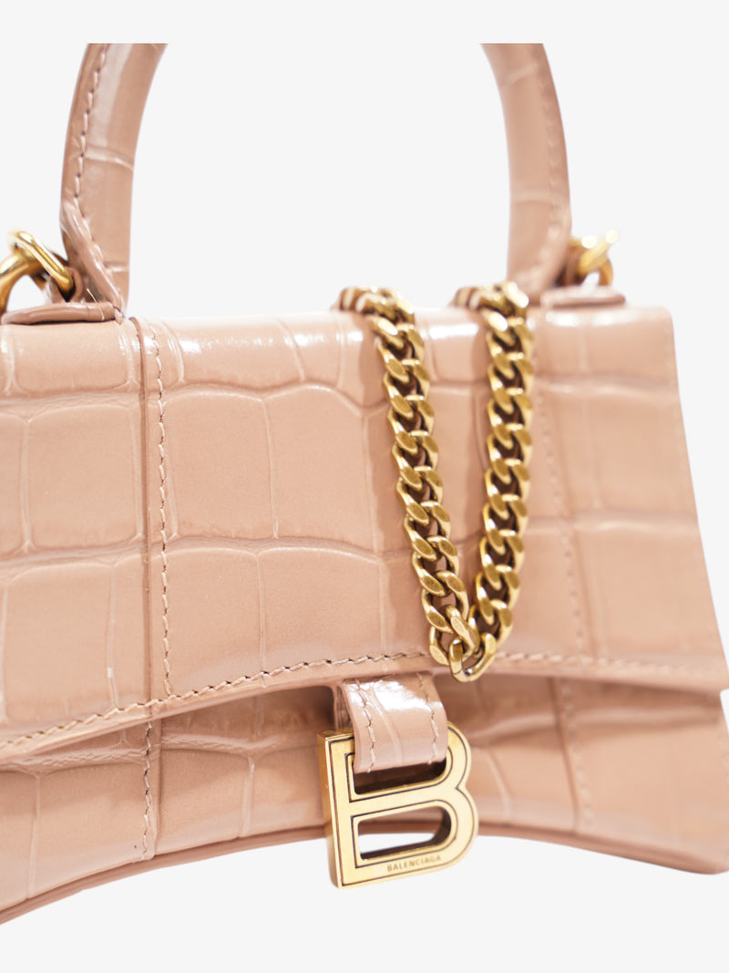  Balenciaga Hourglass Nude Embossed Leather XS