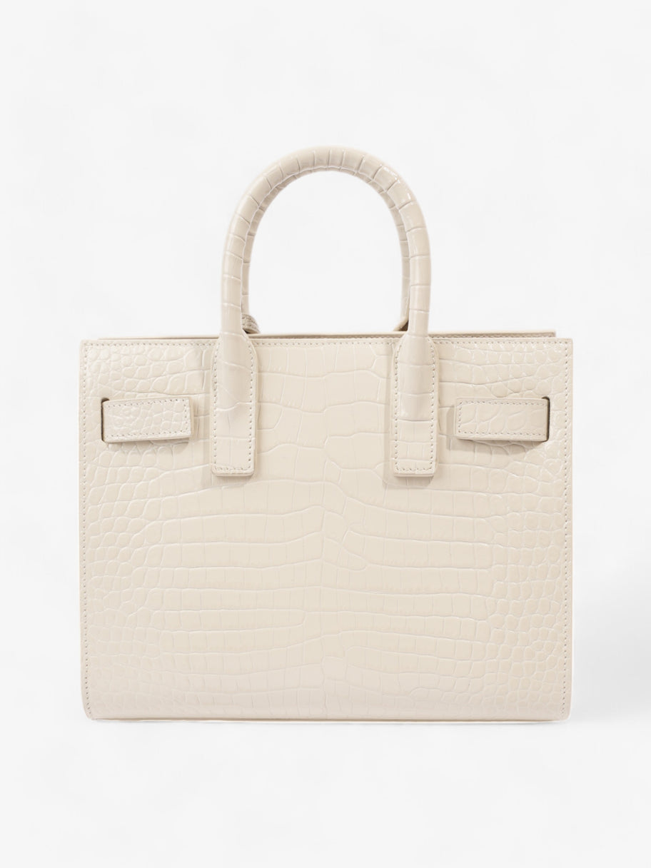 Saint Laurent Sac De Jour Off White Embossed Leather Nano Image 4