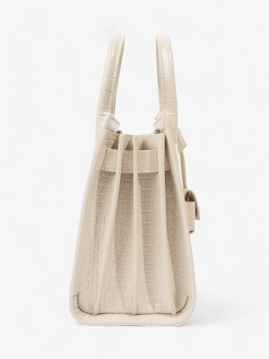 Saint Laurent Sac De Jour Off White Embossed Leather Nano Image 5