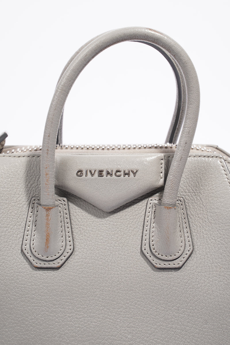  Givenchy Mini Antigona Grey Grained Leather