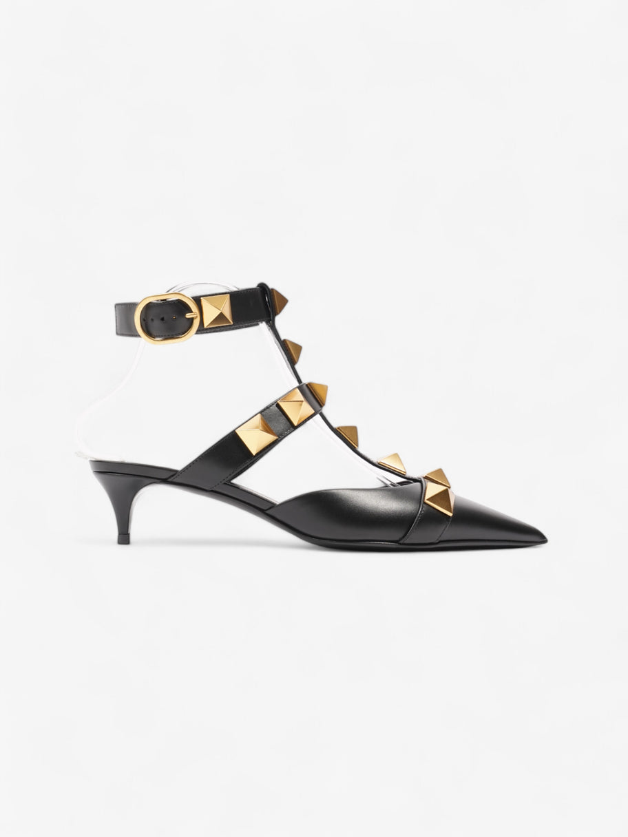 Valentino Tonal Roman Sling Back 40 Black / Gold Leather EU 38.5 UK 5.5 Image 1