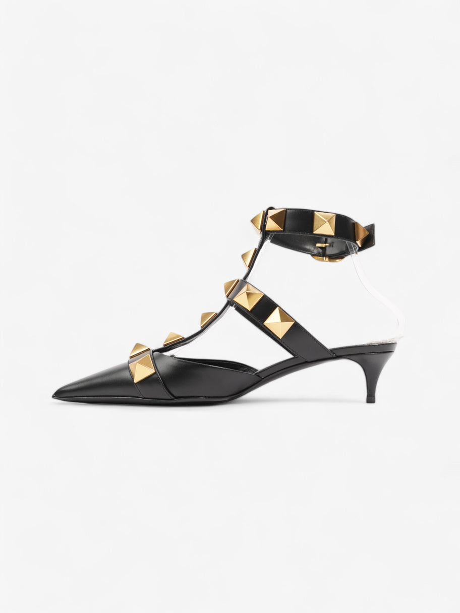 Valentino Tonal Roman Sling Back 40 Black / Gold Leather EU 38.5 UK 5.5 Image 3