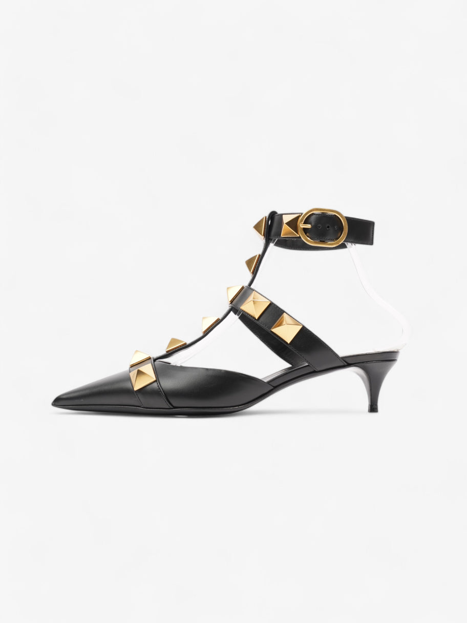 Valentino Tonal Roman Sling Back 40 Black / Gold Leather EU 38.5 UK 5.5 Image 5