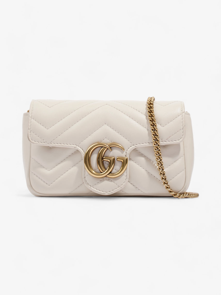 Gucci GG Marmont Super Mini Light Grey Matelasse Leather Image 1