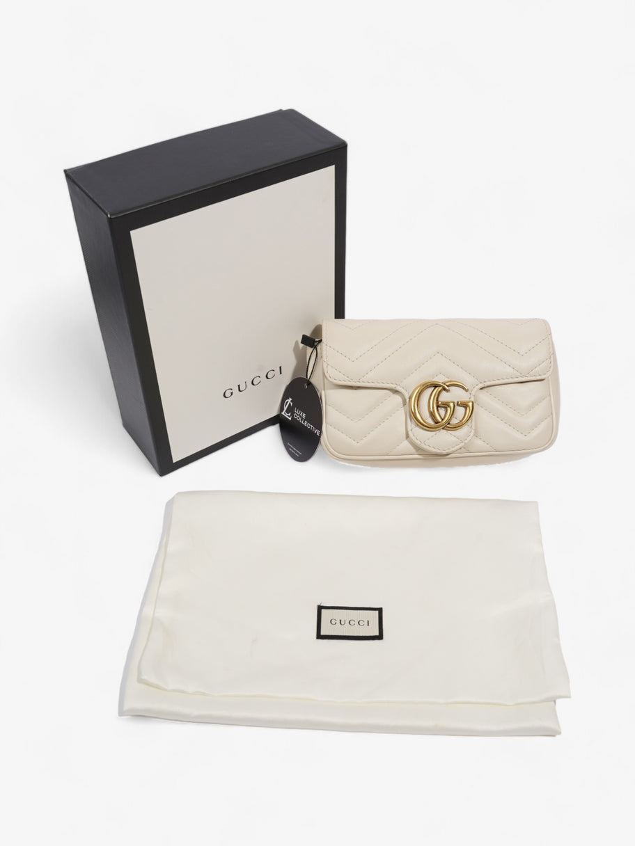 Gucci GG Marmont Super Mini Light Grey Matelasse Leather Image 10