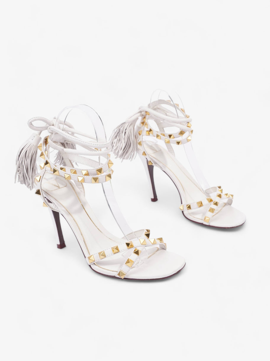 Valentino Rockstud Tassle Heels 100 White / Gold Studs Leather EU 36.5 UK 3.5 Image 2