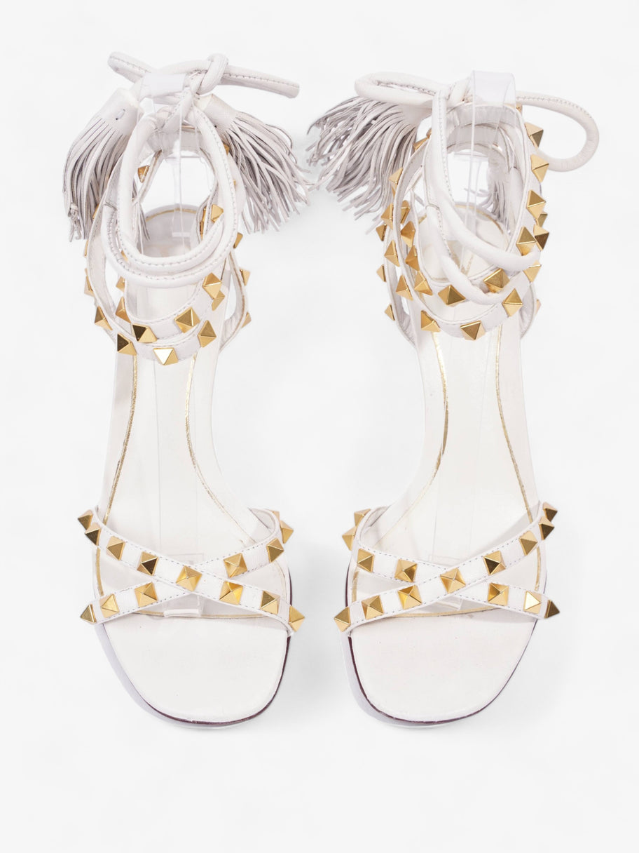 Valentino Rockstud Tassle Heels 100 White / Gold Studs Leather EU 36.5 UK 3.5 Image 8