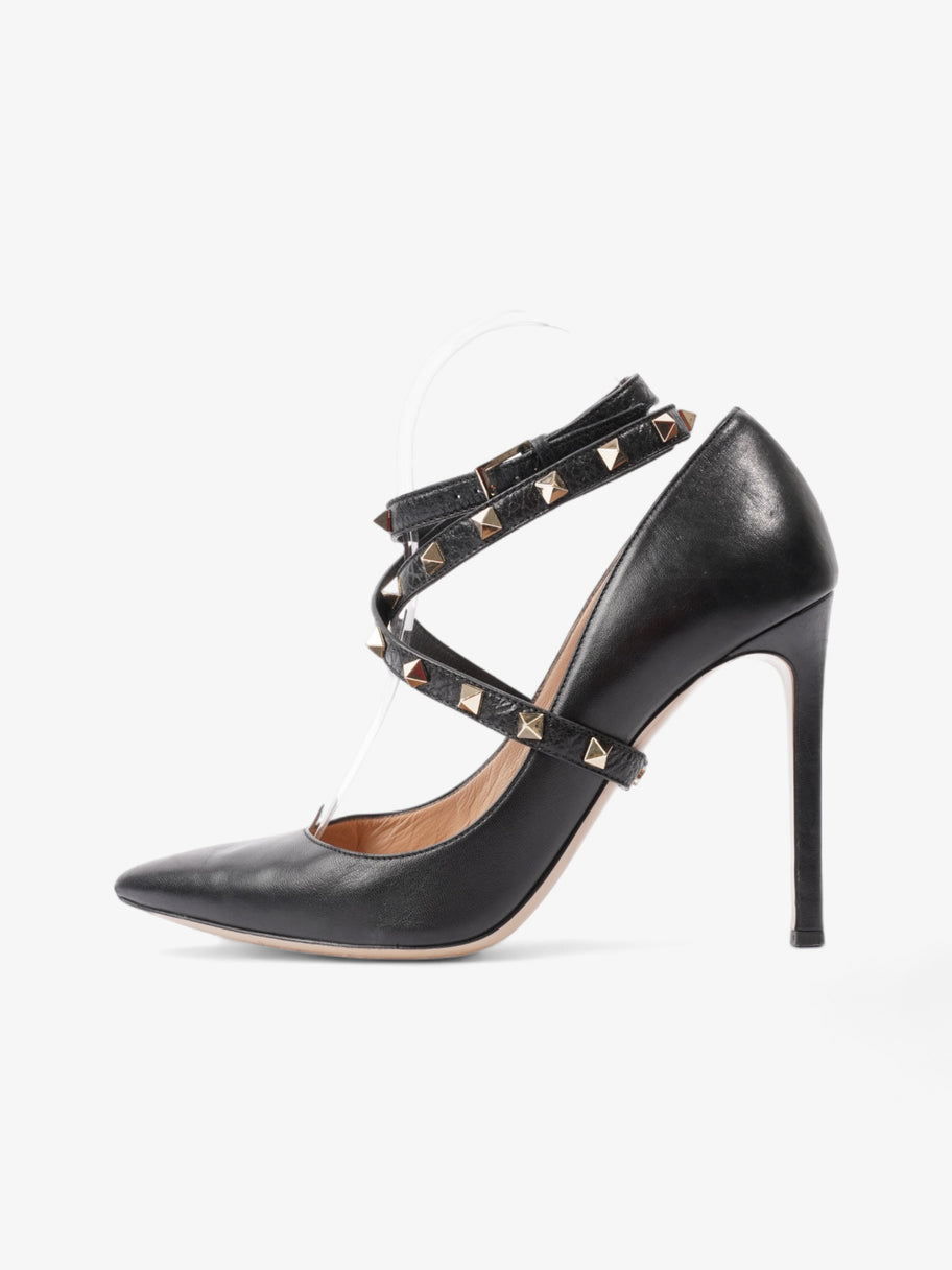 Valentino Ankle Strap Rockstud Heels 100 Black / Gold Studs Leather EU 40 UK 7 Image 5