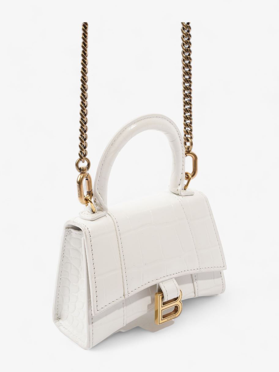 Hourglass Mini Bag White Leather Image 7