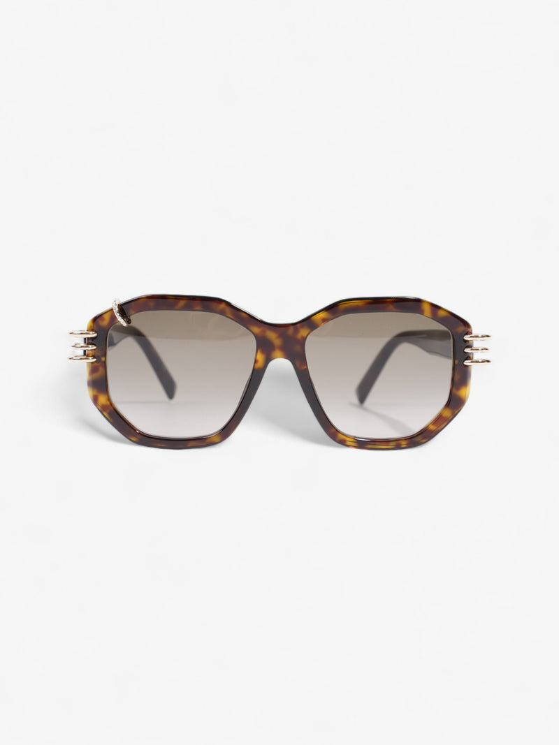  Givenchy Ring Geometric Square Sunglasses Tortoise  Acetate 145mm