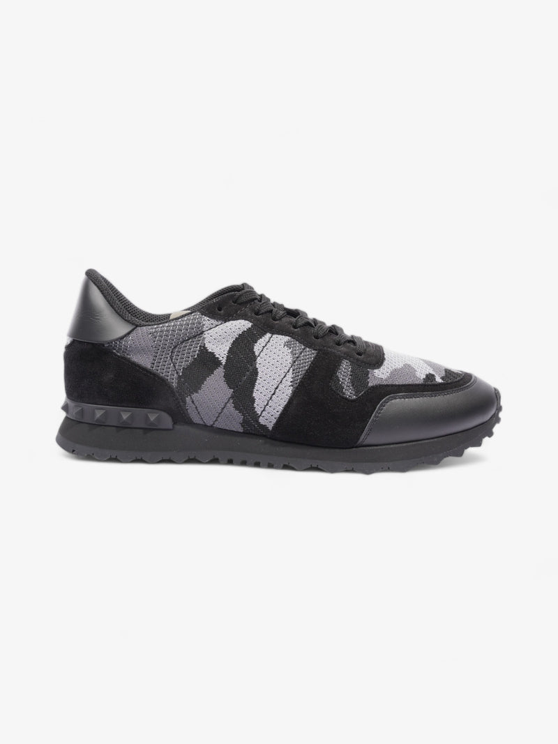  Valentino Rockrunner Camouflage-Print Black / Grey Suede EU 44.5 UK 10.5