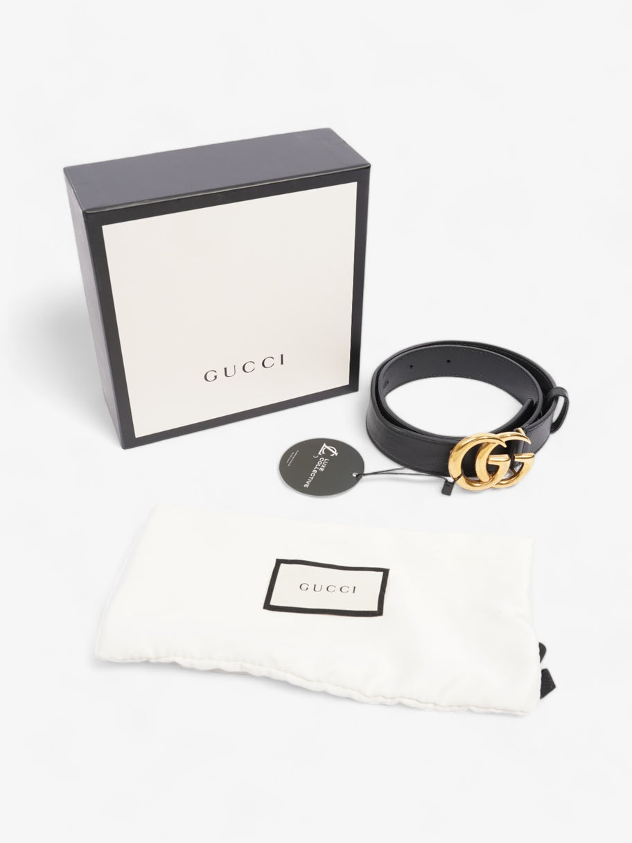 Gucci GG Marmont Thin Belt Black Leather 70cm / 28