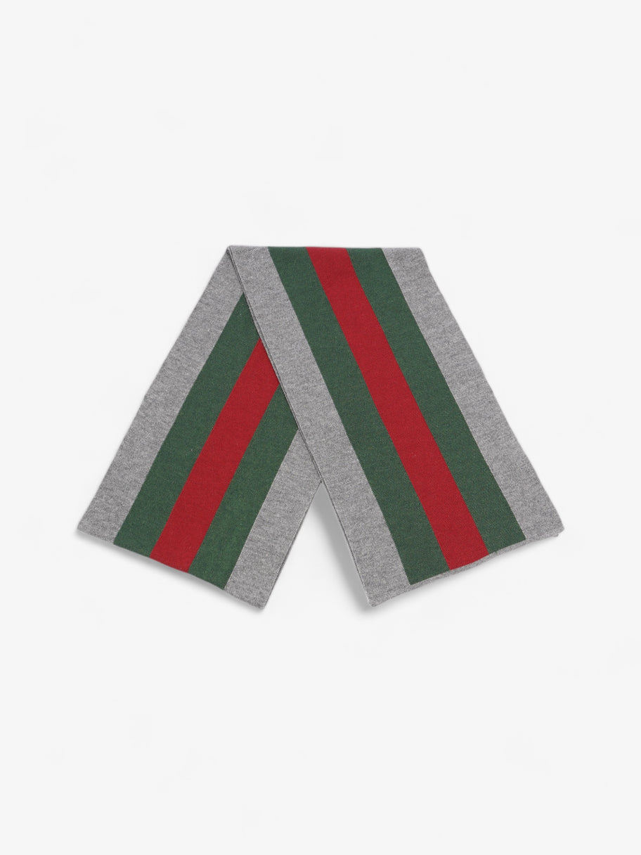 Gucci Classic Stripe Grey / Red / Green Wool Image 1