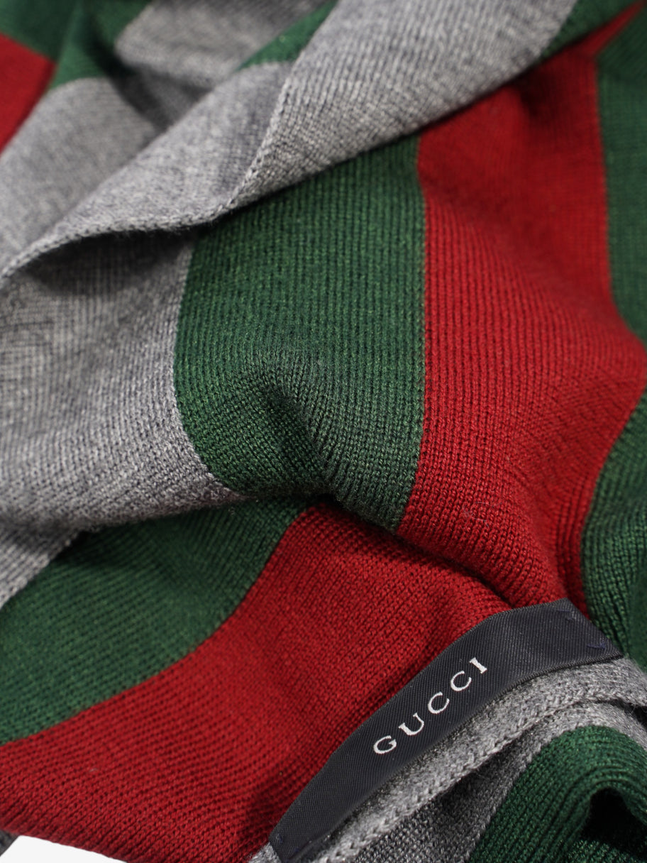 Gucci Classic Stripe Grey / Red / Green Wool Image 5