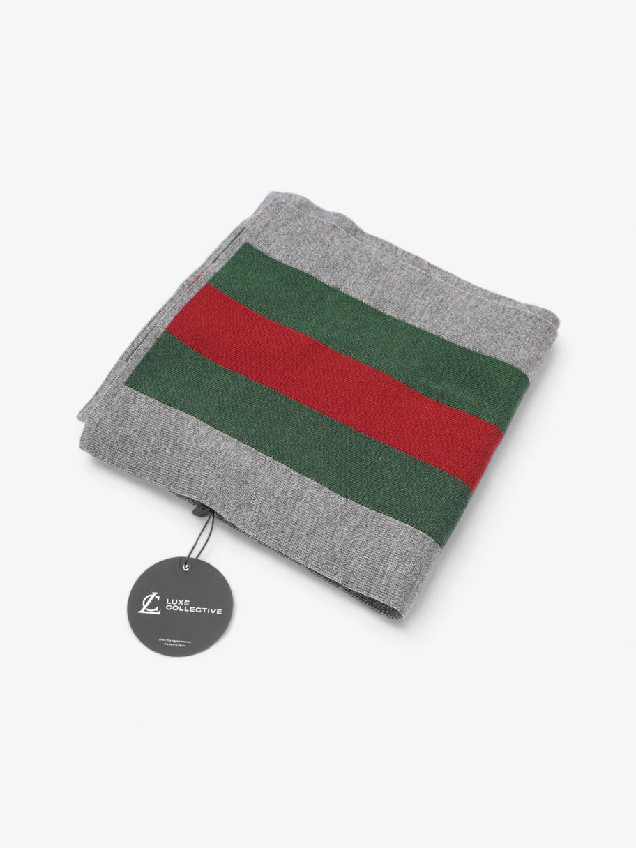 Gucci Classic Stripe Grey / Red / Green Wool Image 6