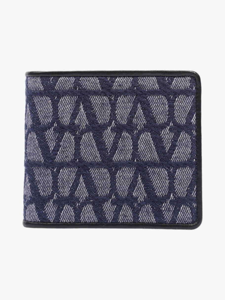 Valentino VLogo Wallet Indigo Blue / Black Canvas Image 1