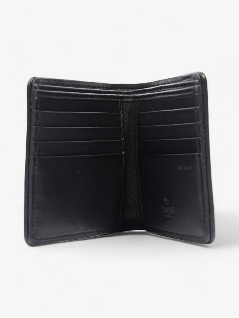  Valentino VLogo Wallet Indigo Blue / Black Canvas