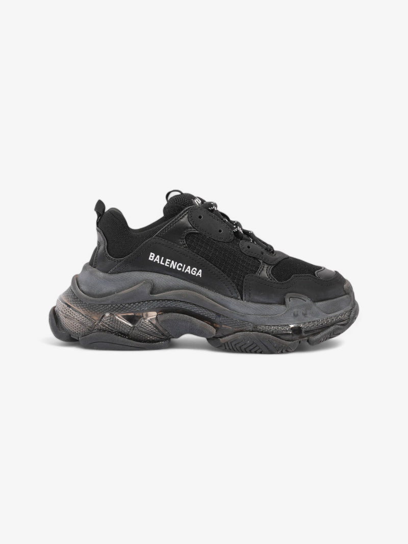  Balenciaga Triple S Clear Sole Black Mesh EU 37 UK 4