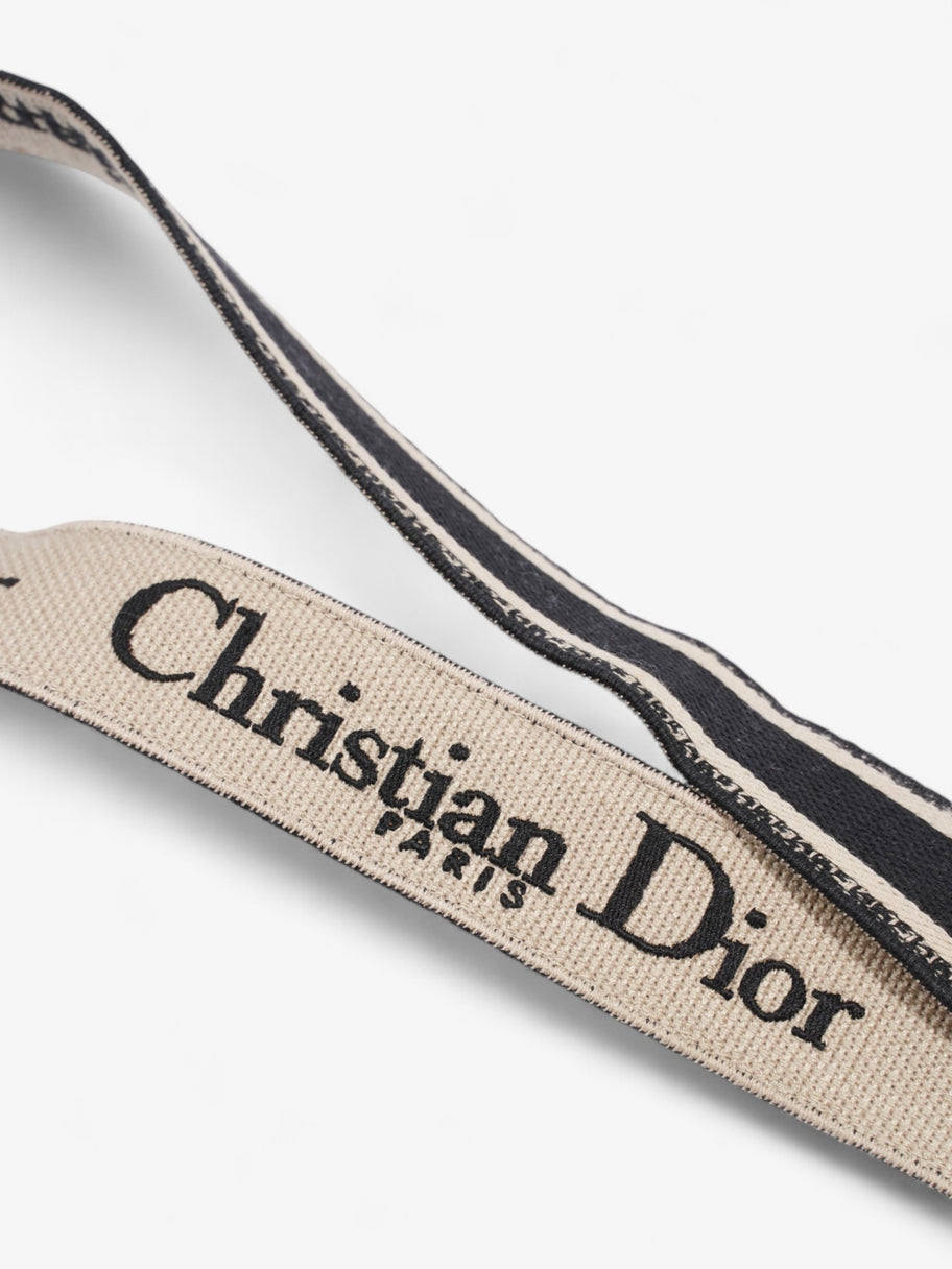 Christian Dior Adjustable Shoulder Strap with Ring Black Oblique Cotton Image 3