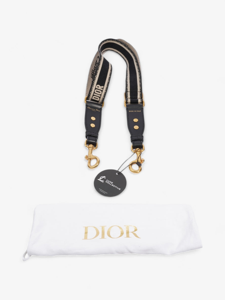 Christian Dior Adjustable Shoulder Strap with Ring Black Oblique Cotton Image 5