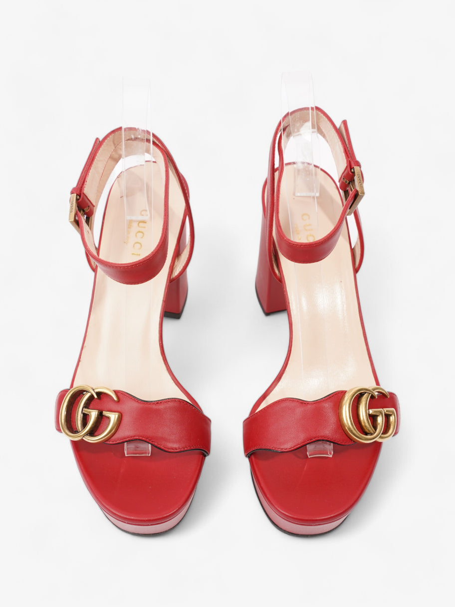 Gucci GG Marmont Sandals 80 Red / Gold Leather EU 36 UK 3 Image 8