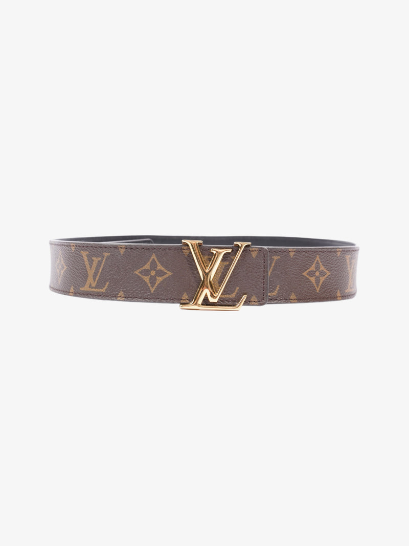  Louis Vuitton LV Initiales Reversible Belt Monogram / Black / Gold Canvas 60cm / 32