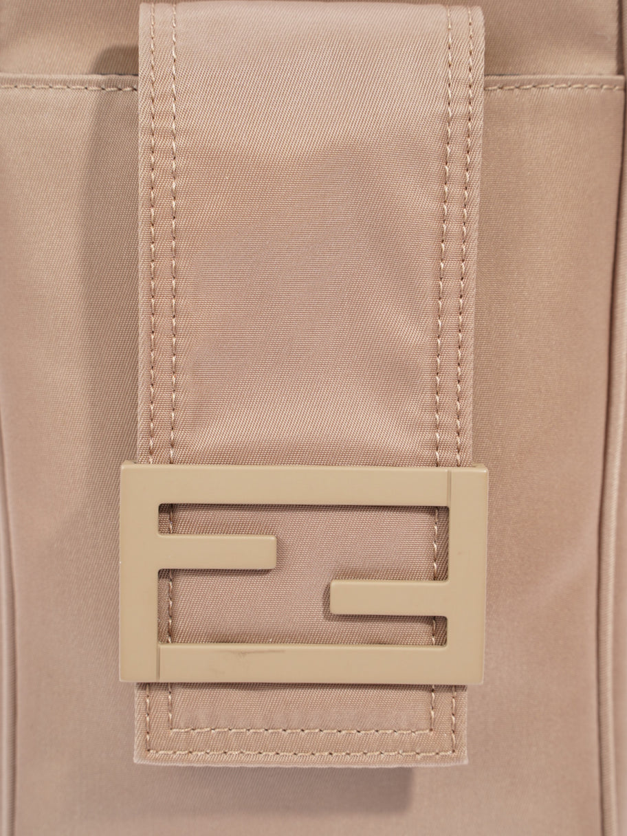 Fendi Logo Plaque Messenger Bag Beige Nylon Image 7