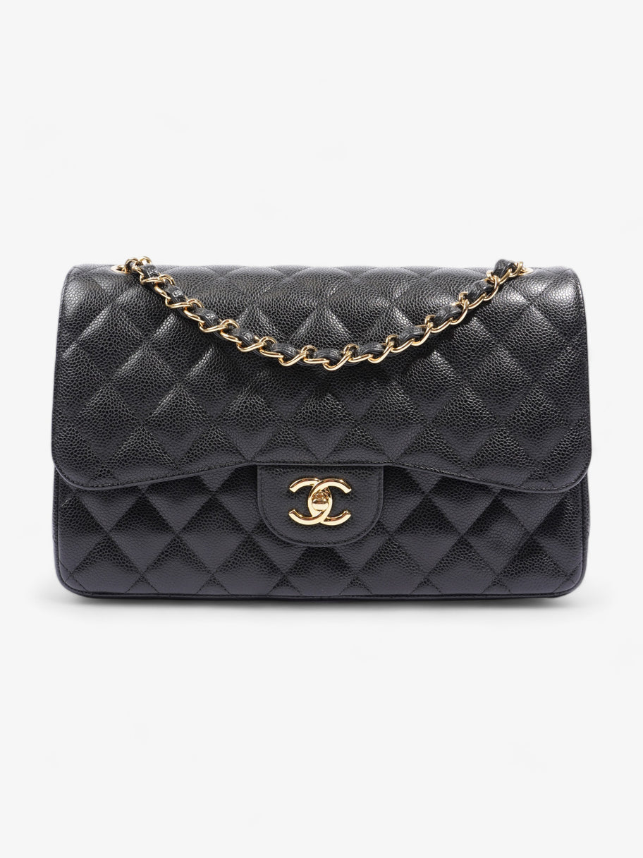 Classic Double Flap Black Caviar Leather Jumbo Image 1