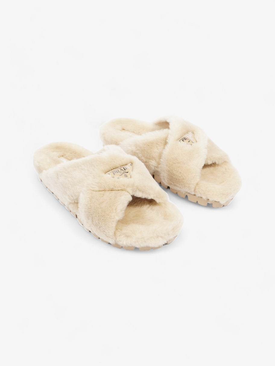 Prada Shearling Sandals Beige Shearling EU 40 UK 7 Image 2