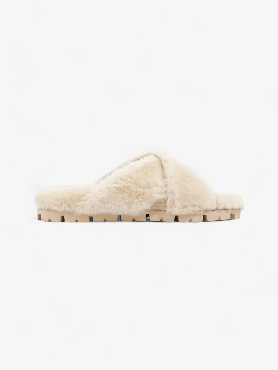 Prada Shearling Sandals Beige Shearling EU 40 UK 7 Image 4