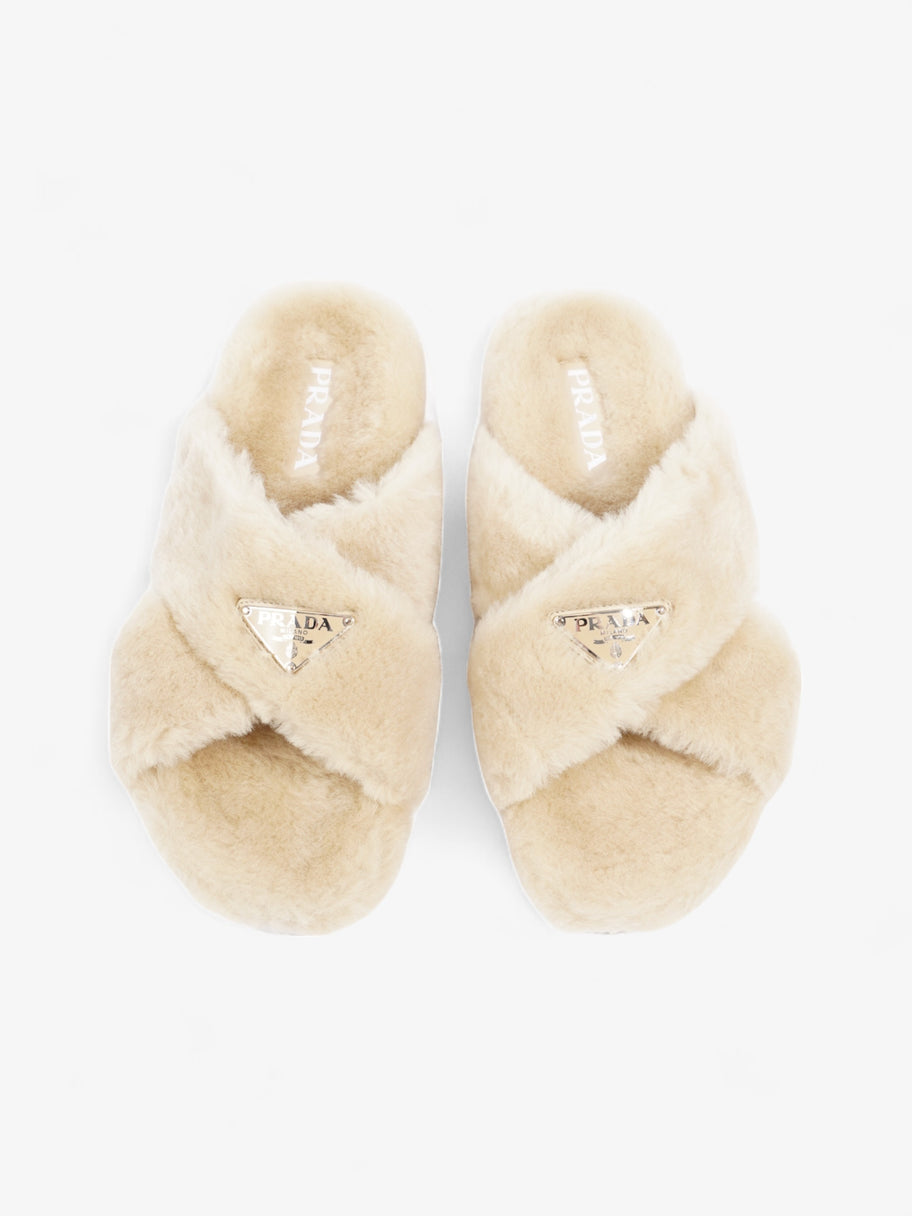 Prada Shearling Sandals Beige Shearling EU 40 UK 7 Image 8