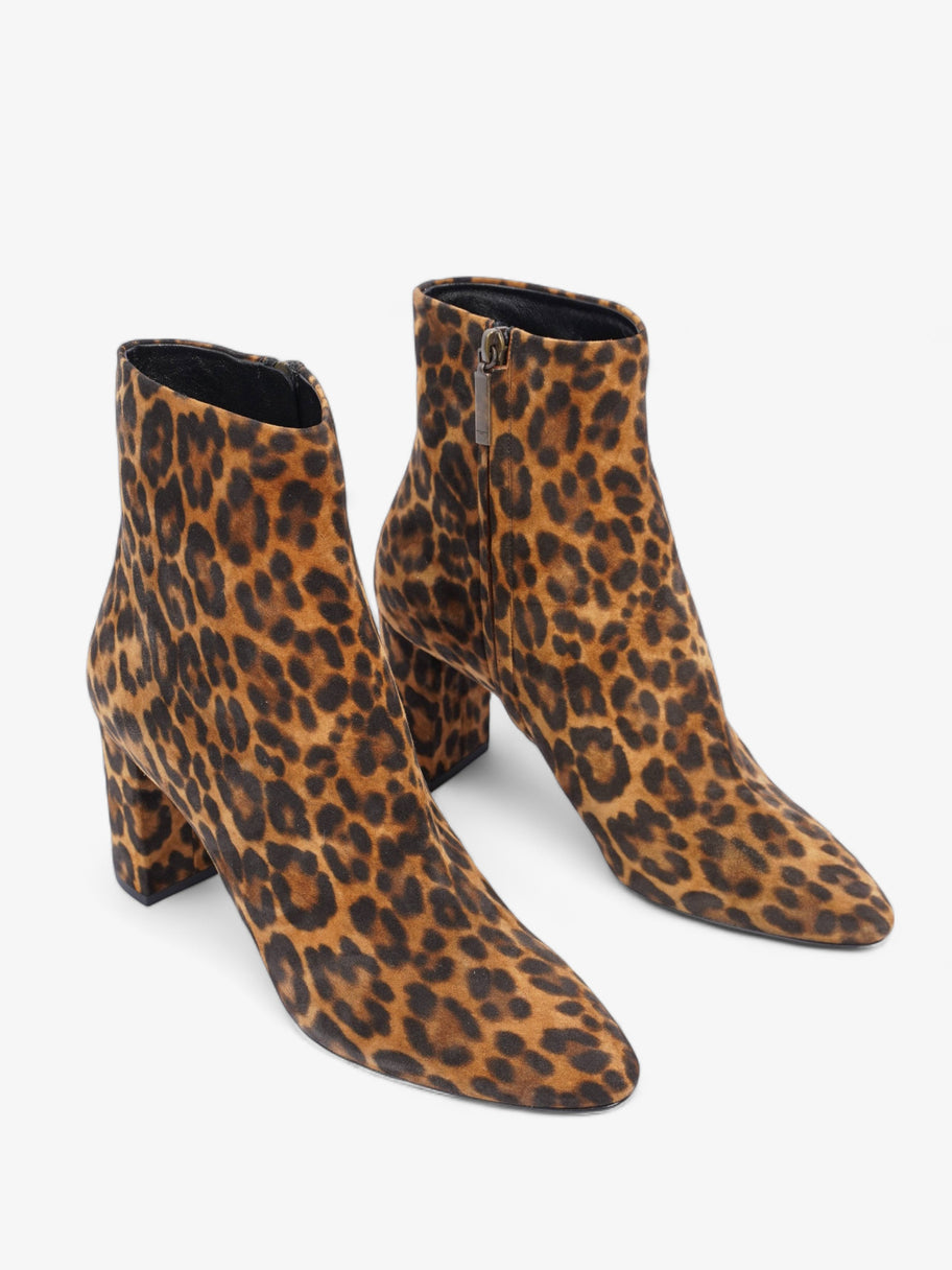 Saint Laurent Lou Ankle Boots 75 Leopard Print Suede EU 39 UK 6 Image 2