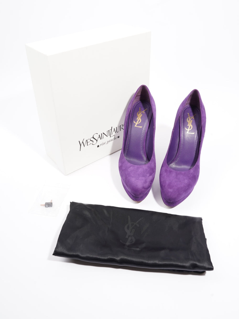 Saint Laurent Gaby Pump 125mm Purple Suede EU 38 UK 5 Image 10